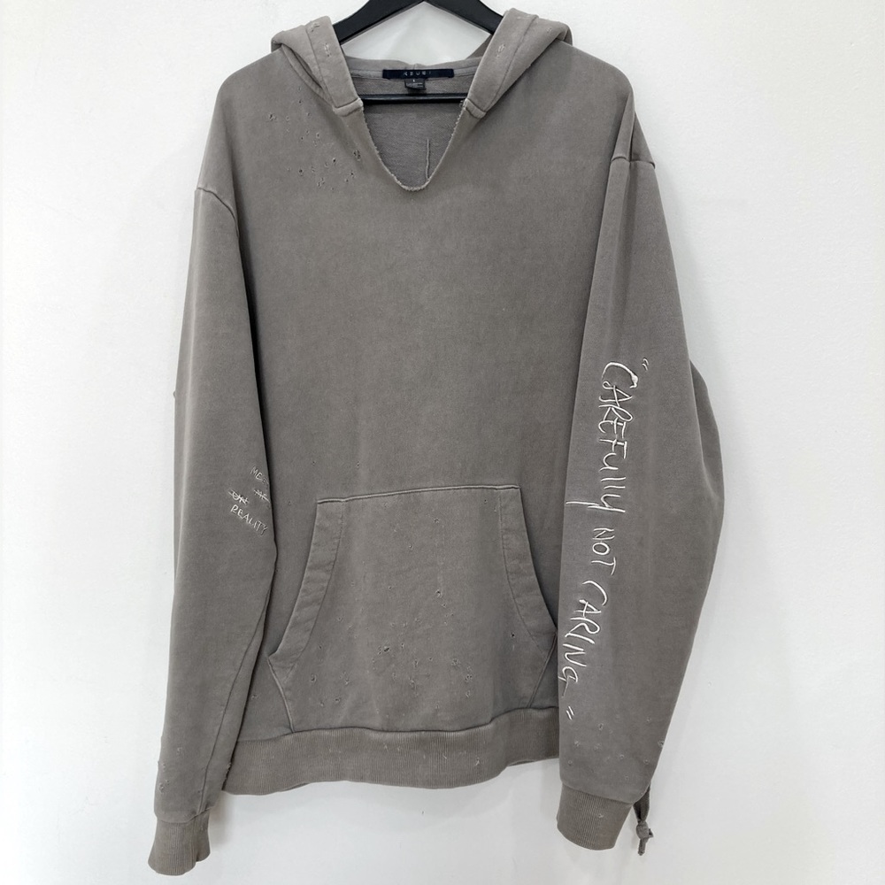 Ksubi Carefully Not Caring Distressed Hoodie